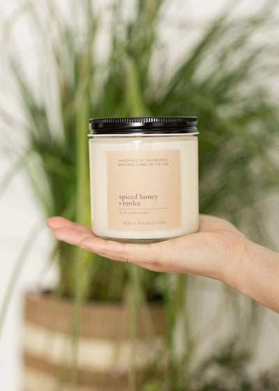 Spiced Honey & Tonka Candle | 12 oz Glass Jar
