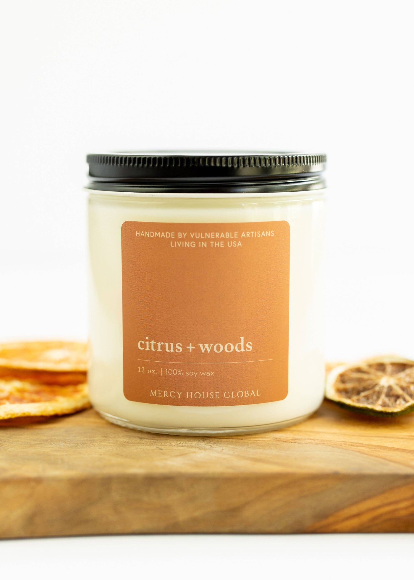 Citrus + Woods Candle | 12 oz. Glass Jar