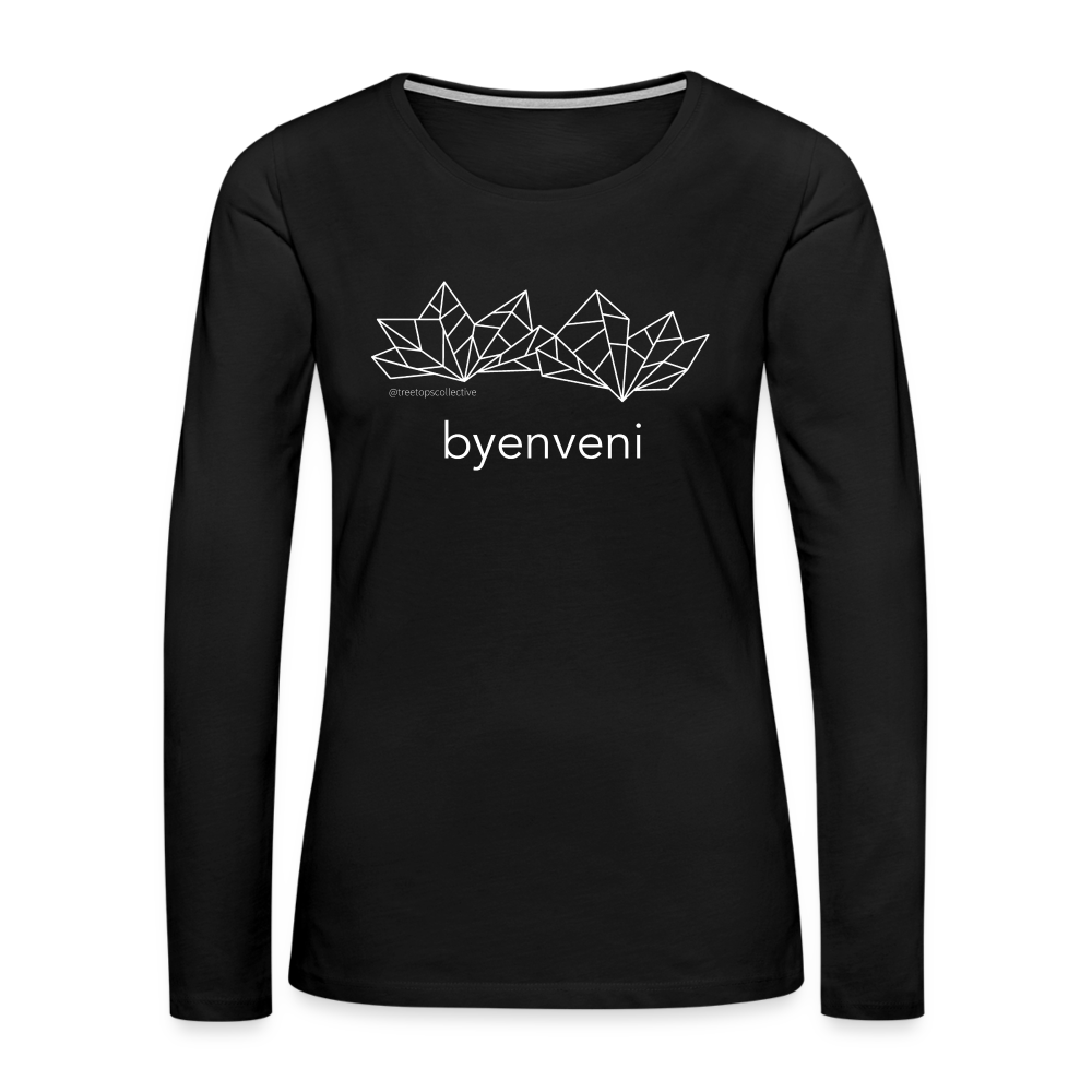 Women's Long Sleeve Welcome T-Shirt — Haitian Creole - black