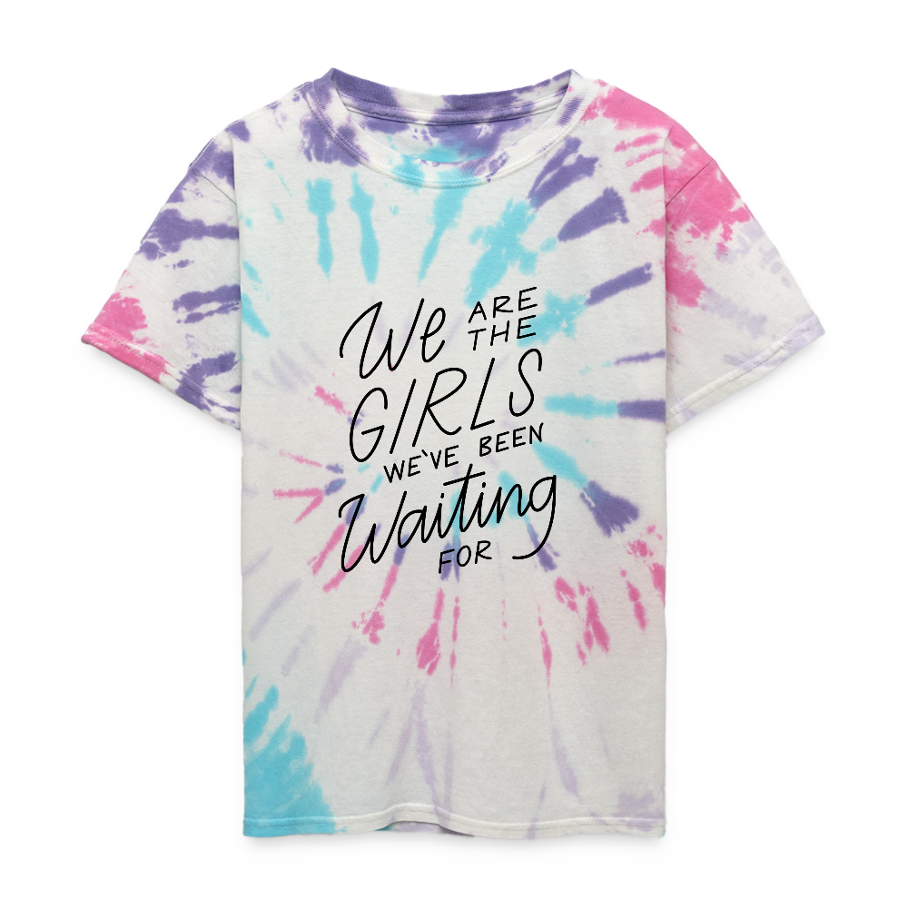 We Are The Girls We've Been Waiting For Kids' Tie Dye T-Shirt - Pastel Spiral