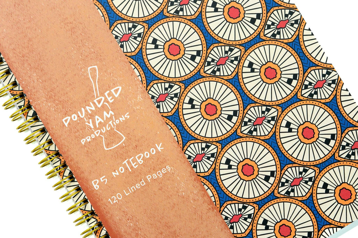 African Print Soft Cover Spiral Notebook - Circles