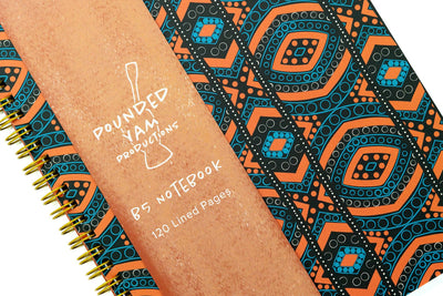 African Print Soft Cover Spiral Notebook - Diamonds