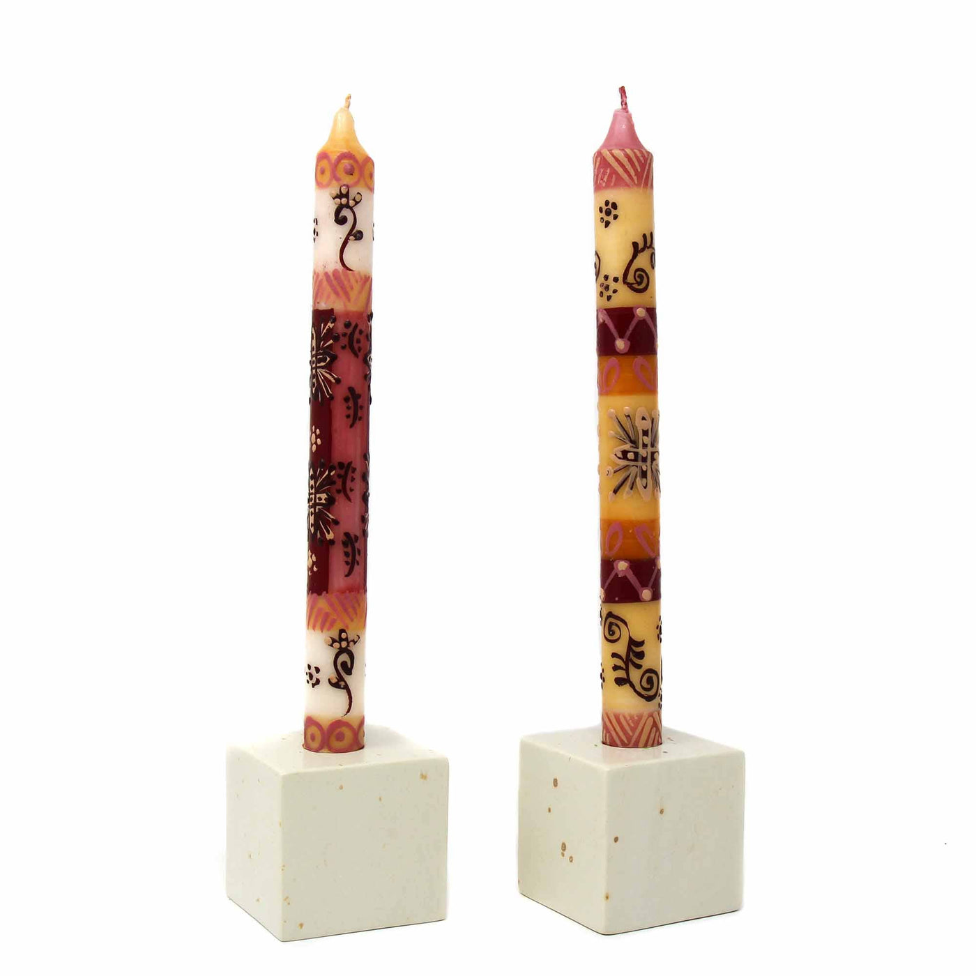 Hand Painted Dinner Pair Candles - Halisi Design