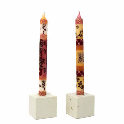 Hand Painted Dinner Pair Candles - Halisi Design