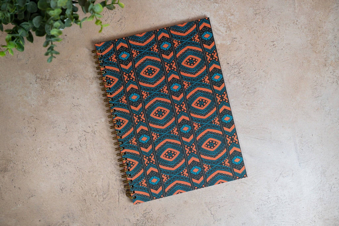 African Print Soft Cover Spiral Notebook - Diamonds