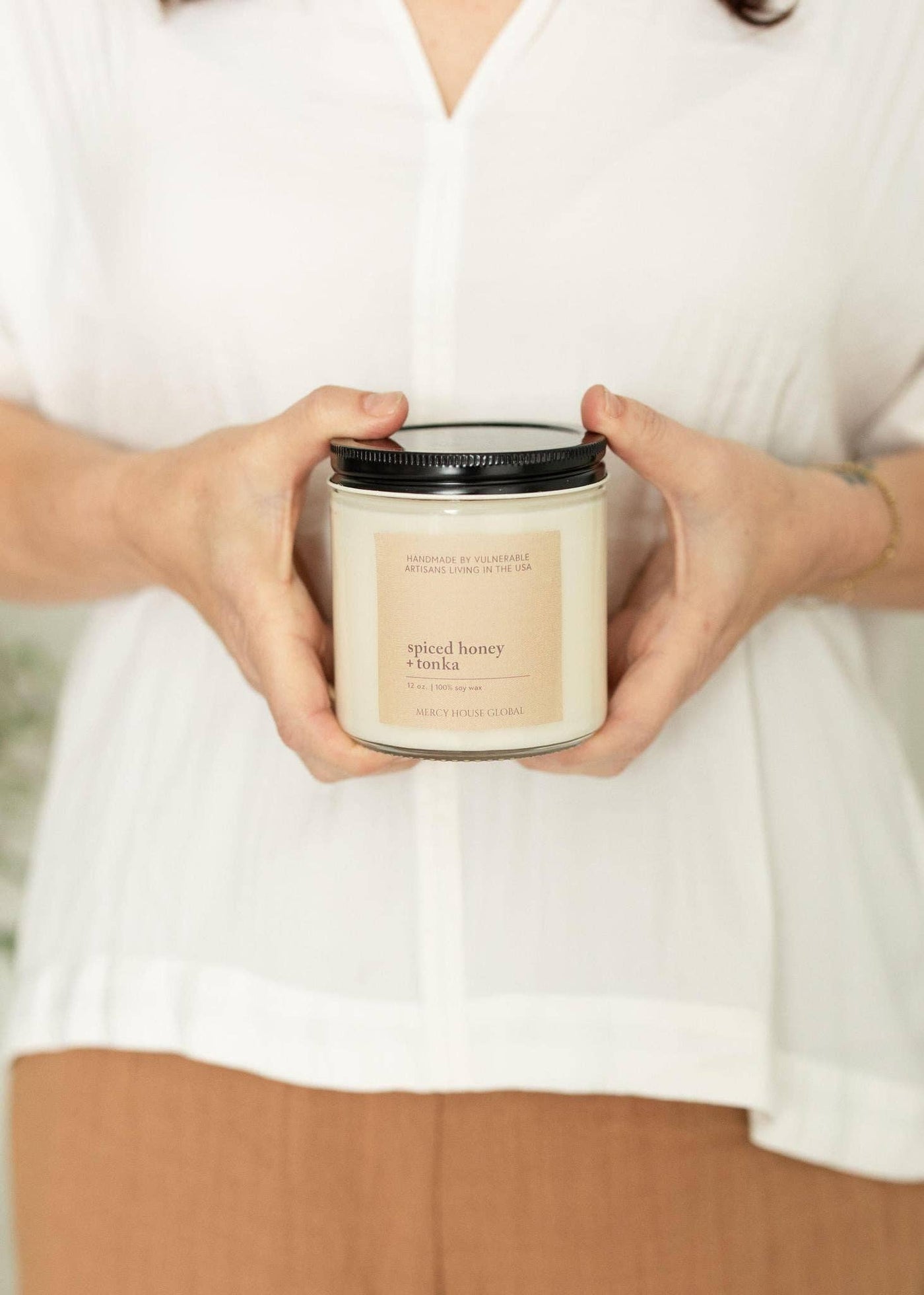 Spiced Honey & Tonka Candle | 12 oz Glass Jar