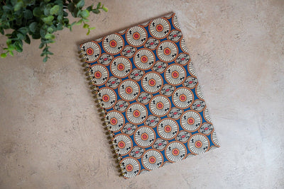 African Print Soft Cover Spiral Notebook - Circles