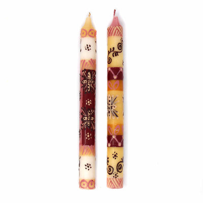 Hand Painted Dinner Pair Candles - Halisi Design