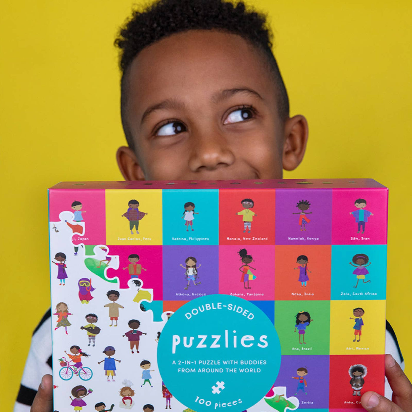 Puzzlies Double-Sided 100 Piece Educational Puzzle for Kids