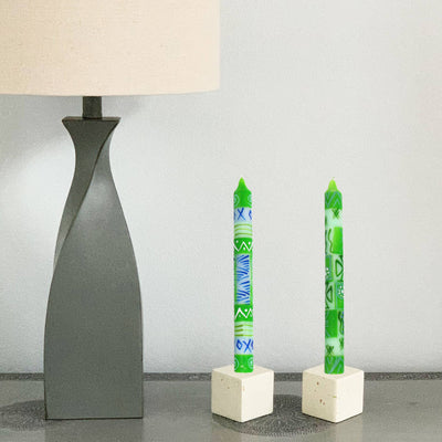 Hand-painted Dinner Candles, Pair (Farih Design)