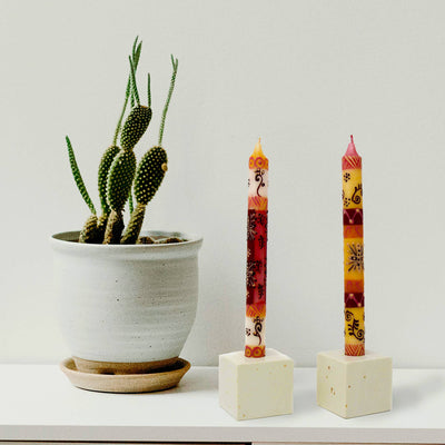 Hand Painted Dinner Pair Candles - Halisi Design
