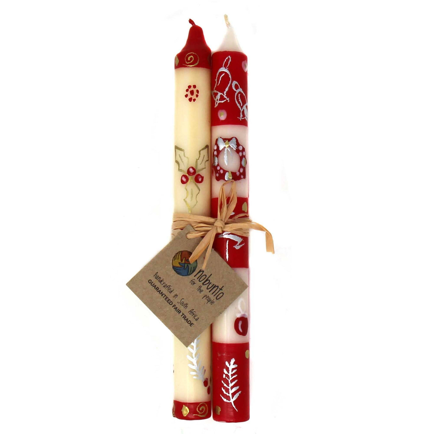 Christmas Hand Painted Dinner Pair Candles - Kimeta Design