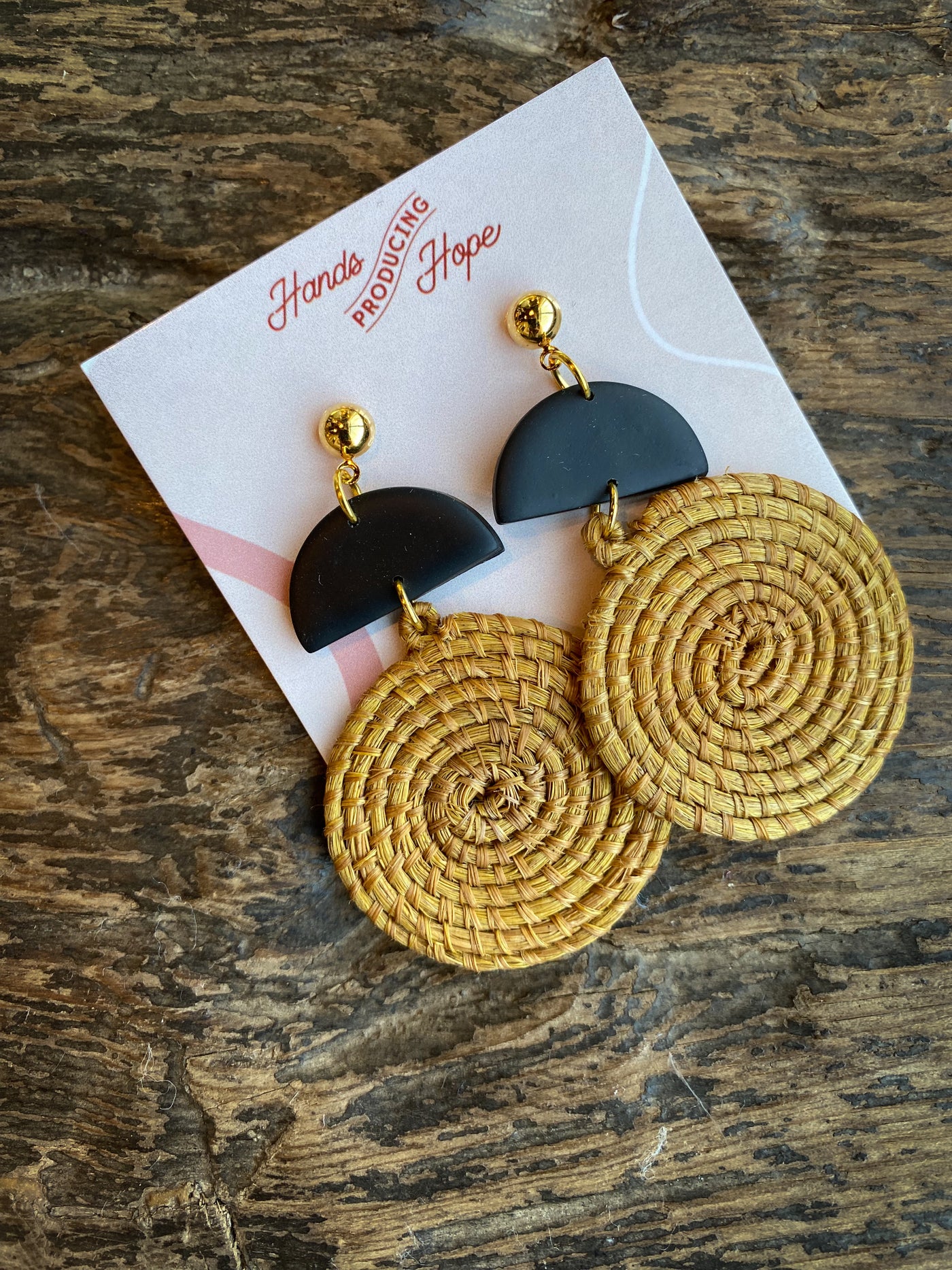 Woven Disc Earrings