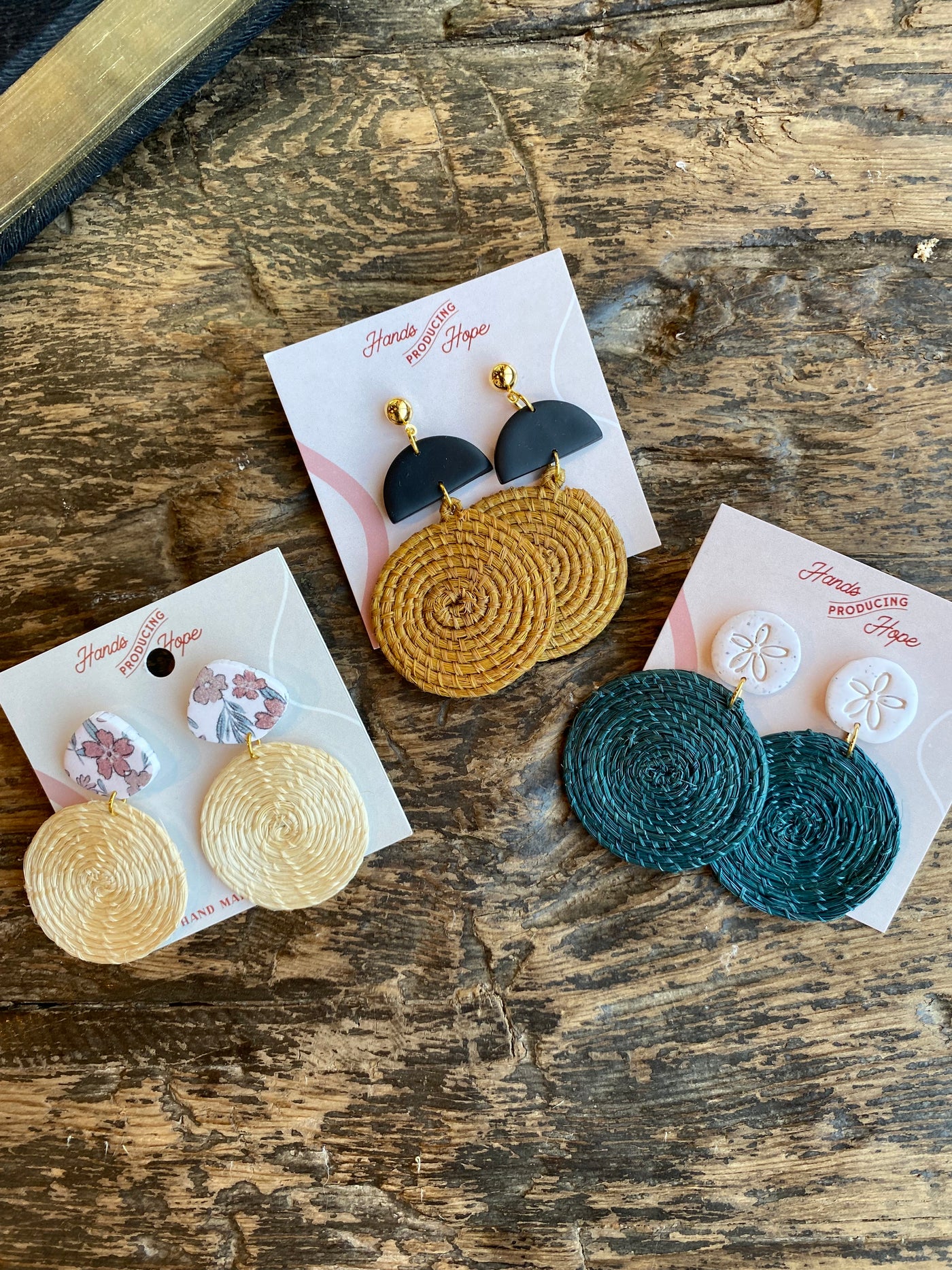 Woven Disc Earrings