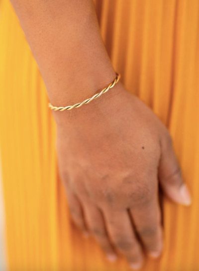 Mali Twisted Brass Bangle