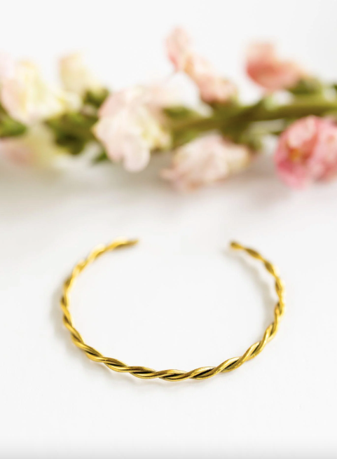 Mali Twisted Brass Bangle