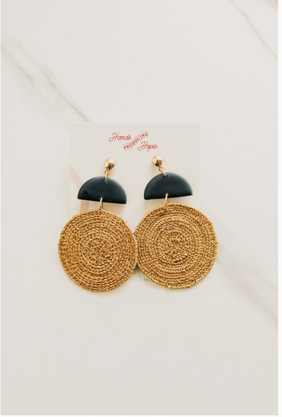 Woven Disc Earrings
