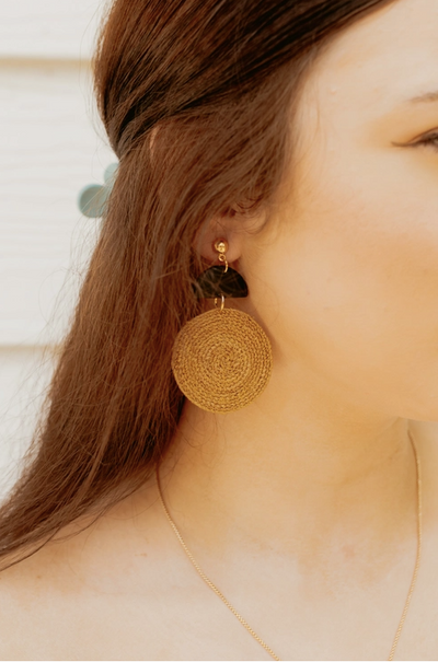 Woven Disc Earrings