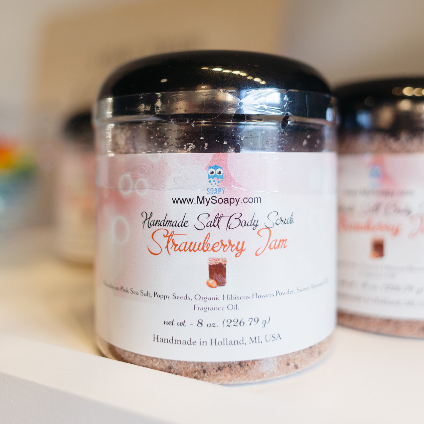 Strawberry Jam Handcrafted Salt Body Scrub by Soapy