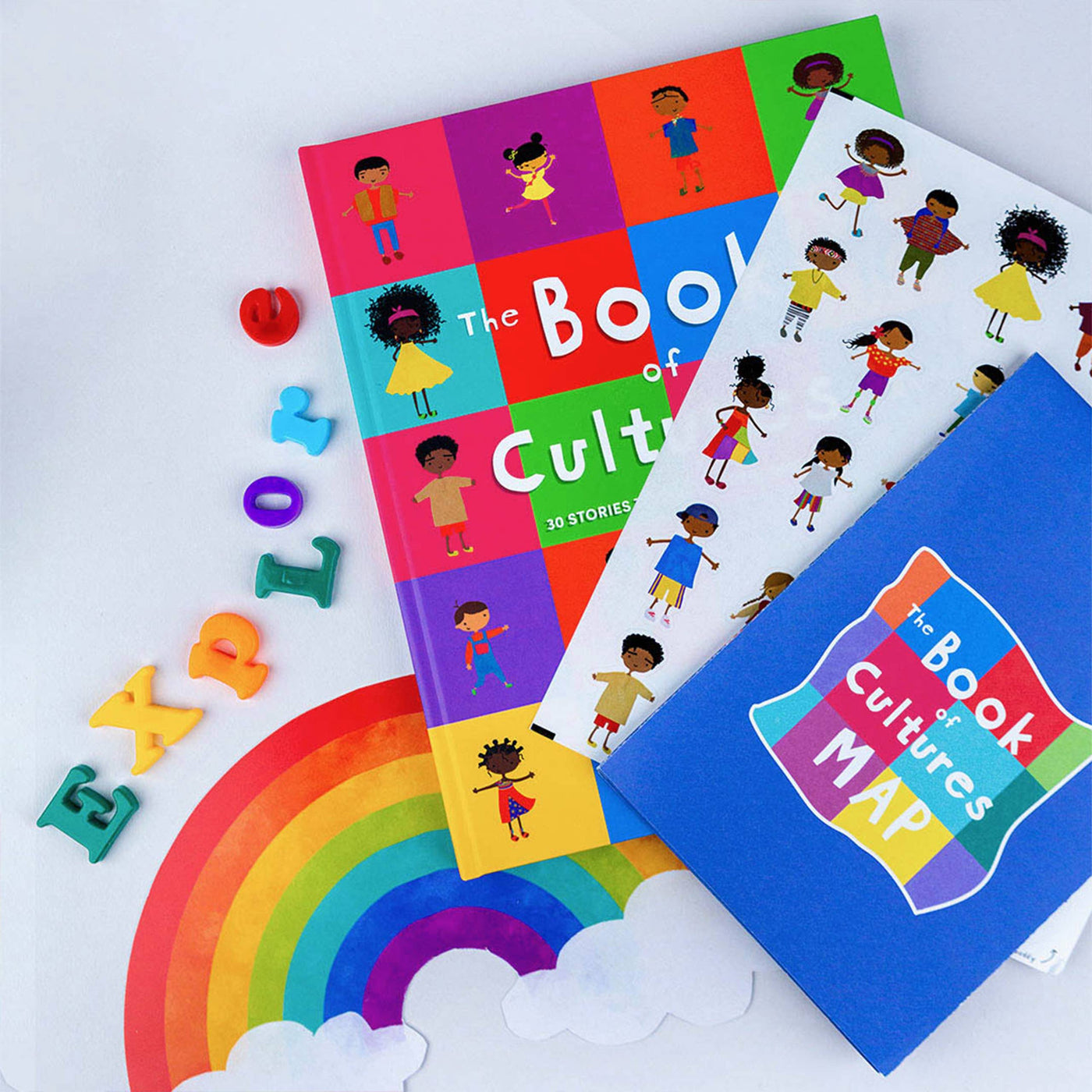 The Book of Cultures with Stickers & Map Multicultural Book