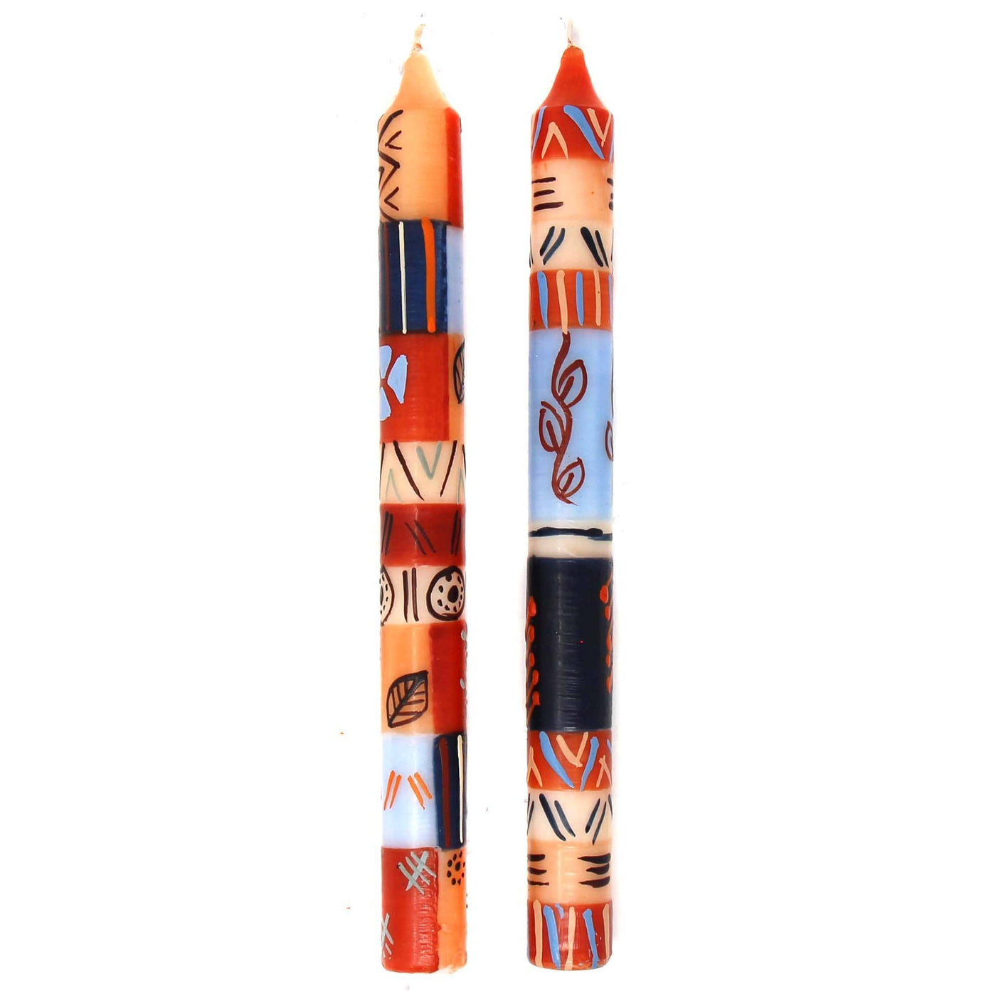 Hand Painted Dinner Candles Pair - Uzushi Design