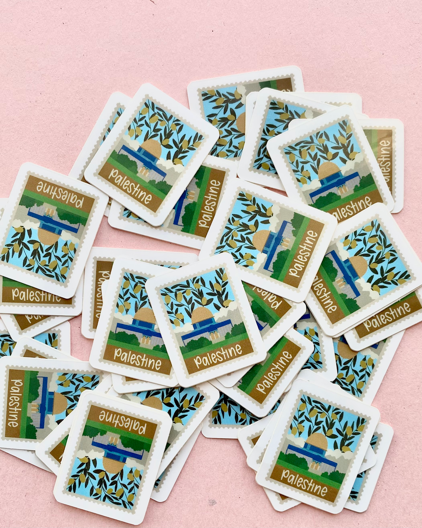 Palestine Stamp Vinyl Glossy Die Cut Sticker