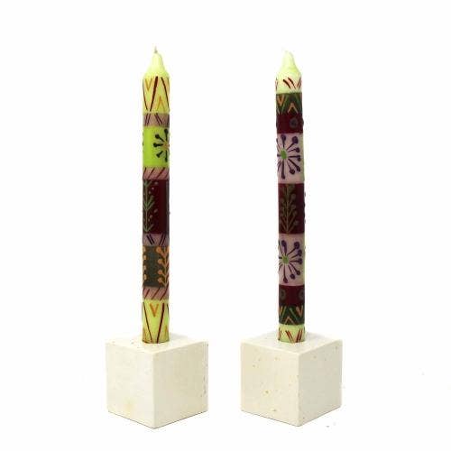 Kileo Hand Painted Dinner Candles - Set of 2