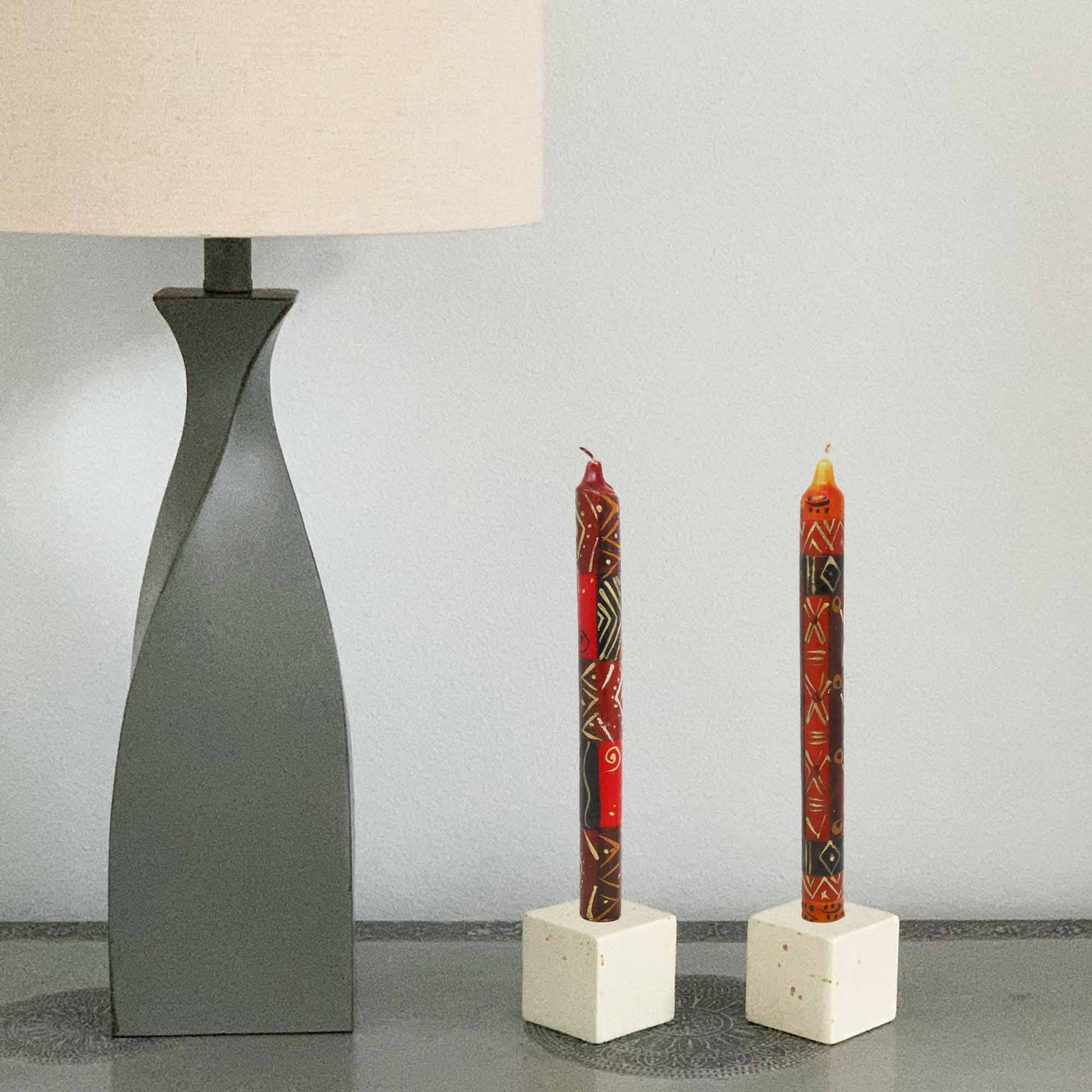 Hand Painted Dinner Candle Pair - Bongazi Design