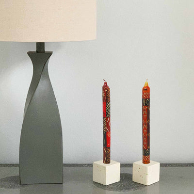 Hand Painted Dinner Candle Pair - Bongazi Design