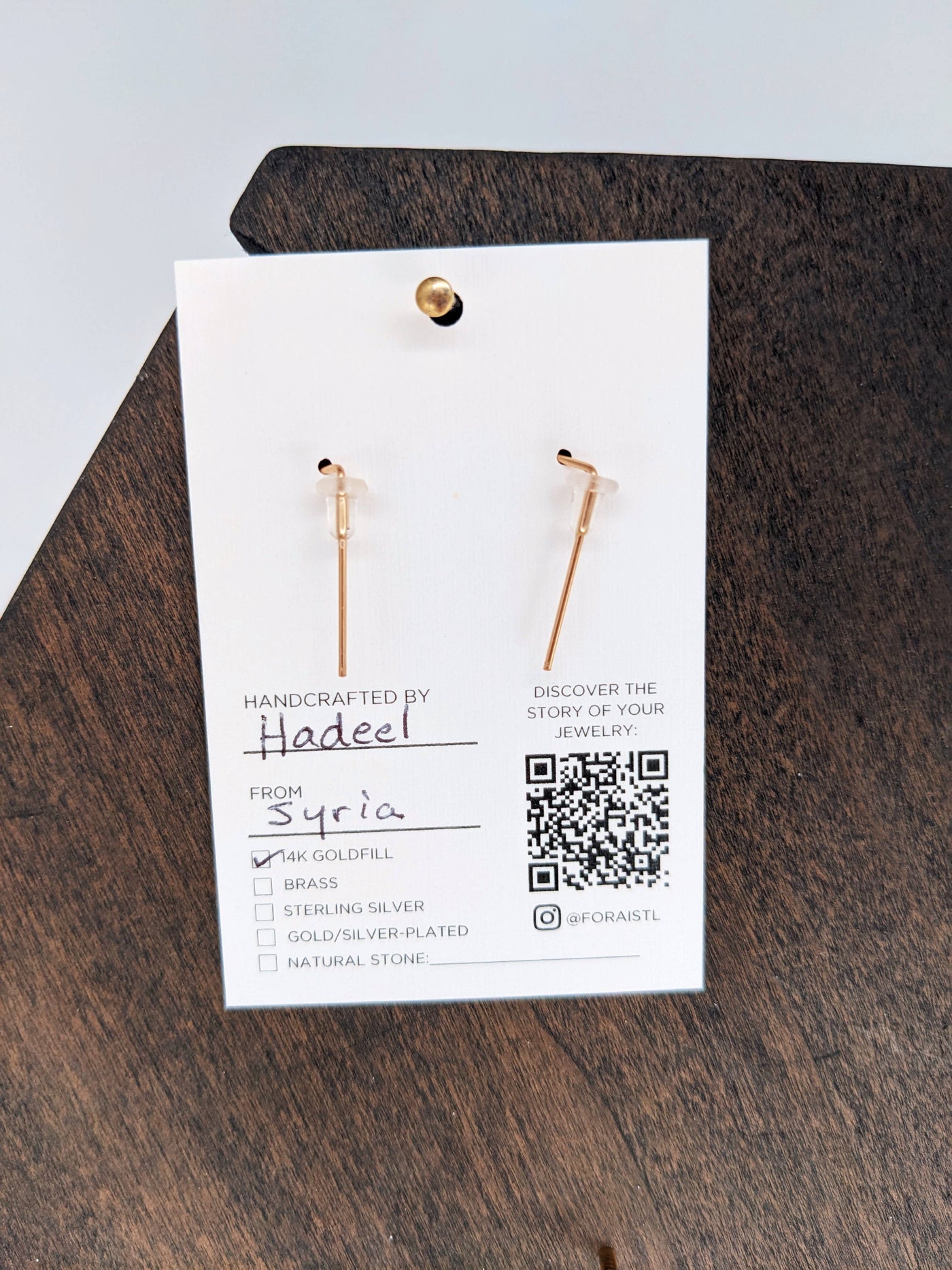 Indra Staple Earrings in 14K Gold Filled