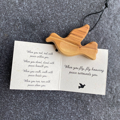 Olive Wood Pocket Peace Dove