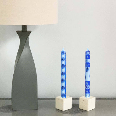 Hand Painted Dinner Pair Candles - Feruzi Design