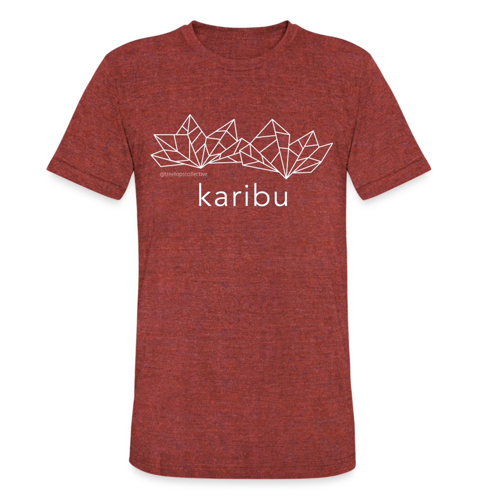 Swahili Welcome Tee - heather cranberry