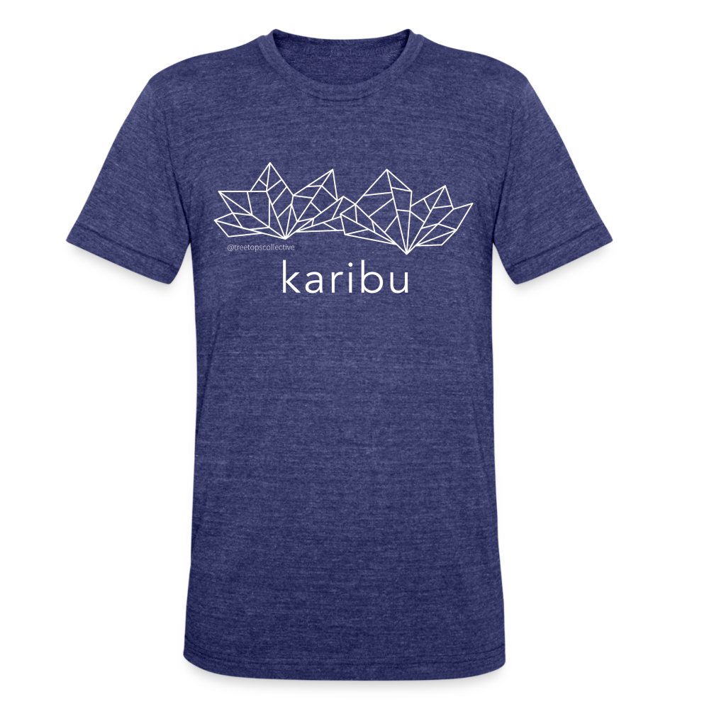 Swahili Welcome Tee - heather indigo