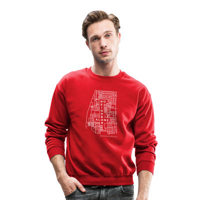No Neighbor Alone Crewneck Sweatshirt - red